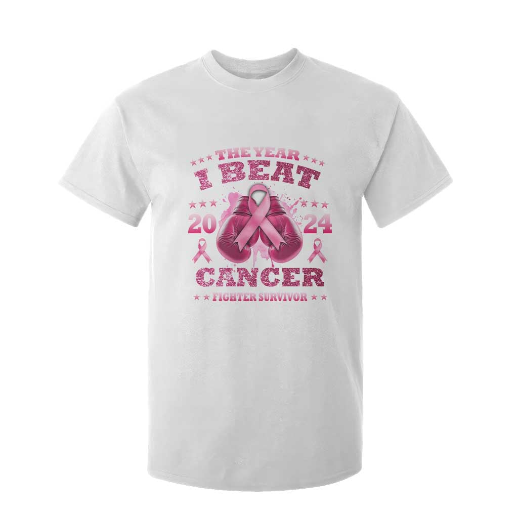 The Year I Beat Cancer Boxing Gloves Fighter Survivor T Shirt For Kid TS09 White Print Your Wear