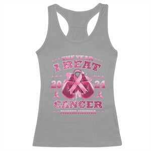 The Year I Beat Cancer Boxing Gloves Fighter Survivor Racerback Tank Top TS09 Sport Gray Print Your Wear