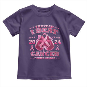 The Year I Beat Cancer Boxing Gloves Fighter Survivor Toddler T Shirt TS09 Purple Print Your Wear