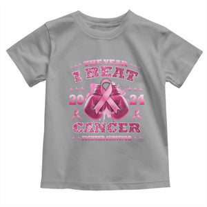 The Year I Beat Cancer Boxing Gloves Fighter Survivor Toddler T Shirt TS09 Sport Gray Print Your Wear