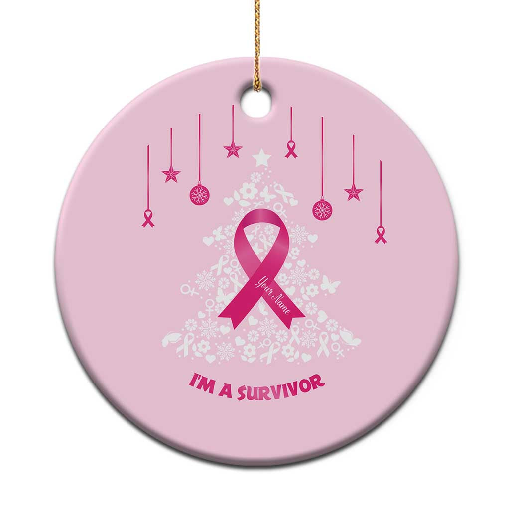 Christmas Breast Cancer Christmas Ornament I Am Warrior Pink Ribbon Christmas Tree TS09 Print Your Wear