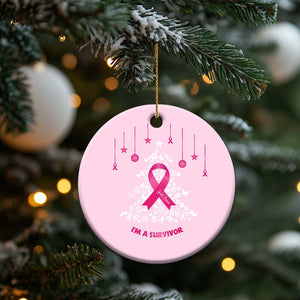 Christmas Breast Cancer Christmas Ornament I Am Warrior Pink Ribbon Christmas Tree TS09 Print Your Wear