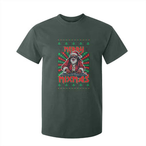 Funny Xmas Party T Shirt For Kid Merry Mixmas Santa DJ TS09 Dark Forest Green Print Your Wear