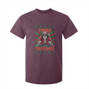 Funny Xmas Party T Shirt For Kid Merry Mixmas Santa DJ TS09 Maroon Print Your Wear