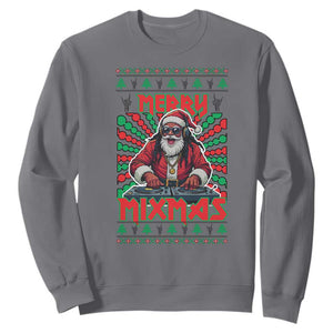 Funny Xmas Party Sweatshirt Merry Mixmas Santa DJ TS09 Charcoal Print Your Wear