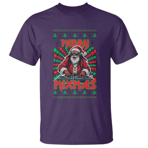 Funny Xmas Party T Shirt Merry Mixmas Santa DJ TS09 Purple Print Your Wear