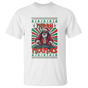 Funny Xmas Party T Shirt Merry Mixmas Santa DJ TS09 White Print Your Wear