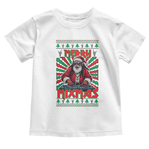 Funny Xmas Party Toddler T Shirt Merry Mixmas Santa DJ TS09 White Print Your Wear