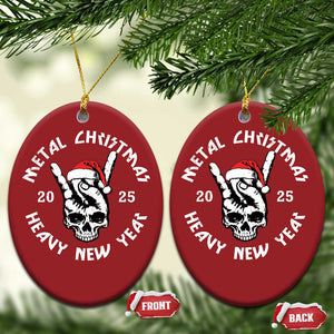 Funny Heavy Metal Christmas Ornament Metal Christmas Heavy New Year Rock Hand Sign TS09 Oval Red Print Your Wear