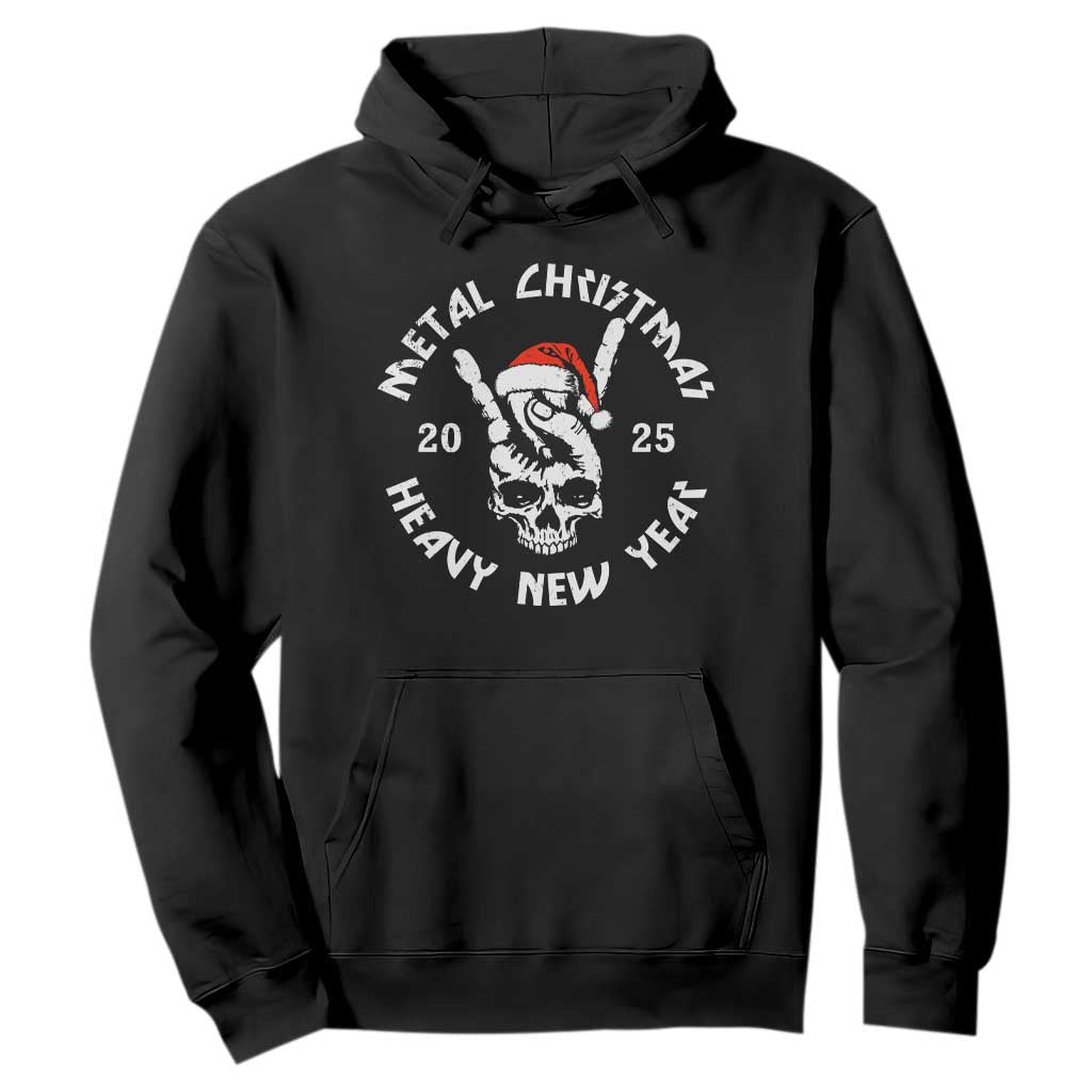 Funny Heavy Metal Hoodie Metal Christmas Heavy New Year Rock Hand Sign TS09 Black Print Your Wear