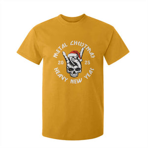 Funny Heavy Metal T Shirt For Kid Metal Christmas Heavy New Year Rock Hand Sign TS09 Gold Print Your Wear