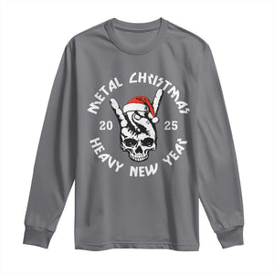 Funny Heavy Metal Long Sleeve Shirt Metal Christmas Heavy New Year Rock Hand Sign TS09 Charcoal Print Your Wear