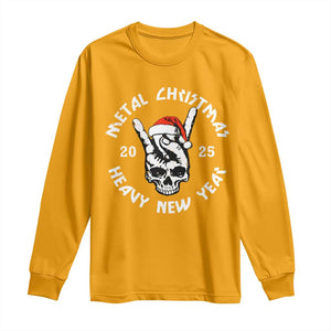 Funny Heavy Metal Long Sleeve Shirt Metal Christmas Heavy New Year Rock Hand Sign TS09 Gold Print Your Wear