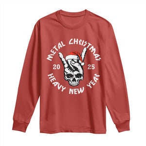 Funny Heavy Metal Long Sleeve Shirt Metal Christmas Heavy New Year Rock Hand Sign TS09 Red Print Your Wear