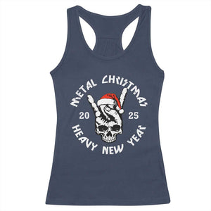 Funny Heavy Metal Racerback Tank Top Metal Christmas Heavy New Year Rock Hand Sign TS09 Navy Print Your Wear