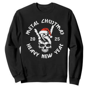 Funny Heavy Metal Sweatshirt Metal Christmas Heavy New Year Rock Hand Sign TS09 Black Print Your Wear