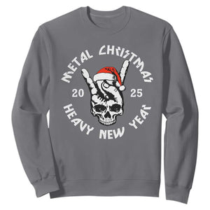 Funny Heavy Metal Sweatshirt Metal Christmas Heavy New Year Rock Hand Sign TS09 Charcoal Print Your Wear