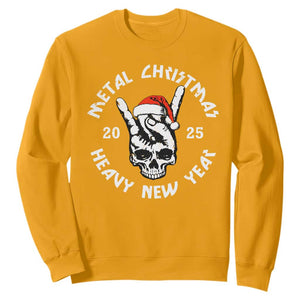 Funny Heavy Metal Sweatshirt Metal Christmas Heavy New Year Rock Hand Sign TS09 Gold Print Your Wear