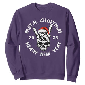 Funny Heavy Metal Sweatshirt Metal Christmas Heavy New Year Rock Hand Sign TS09 Purple Print Your Wear