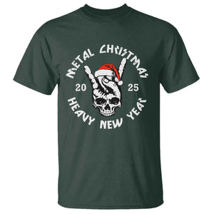 Funny Heavy Metal T Shirt Metal Christmas Heavy New Year Rock Hand Sign TS09 Dark Forest Green Print Your Wear