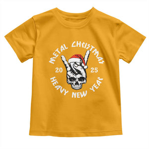 Funny Heavy Metal Toddler T Shirt Metal Christmas Heavy New Year Rock Hand Sign TS09 Gold Print Your Wear