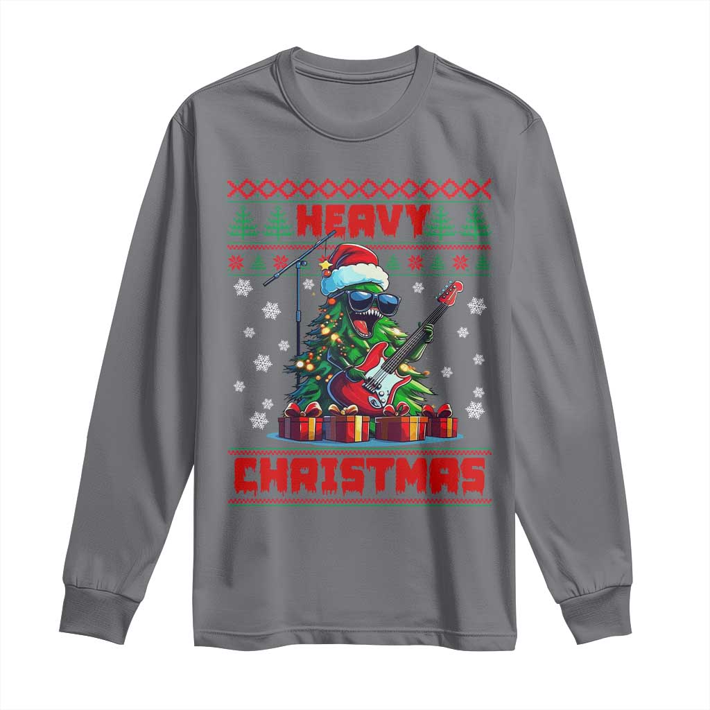 Funny Heavy Christmas Rock Band Guitarist Long Sleeve Shirt TS09 Charcoal Print Your Wear
