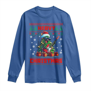 Funny Heavy Christmas Rock Band Guitarist Long Sleeve Shirt TS09 Royal Blue Print Your Wear