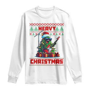 Funny Heavy Christmas Rock Band Guitarist Long Sleeve Shirt TS09 White Print Your Wear