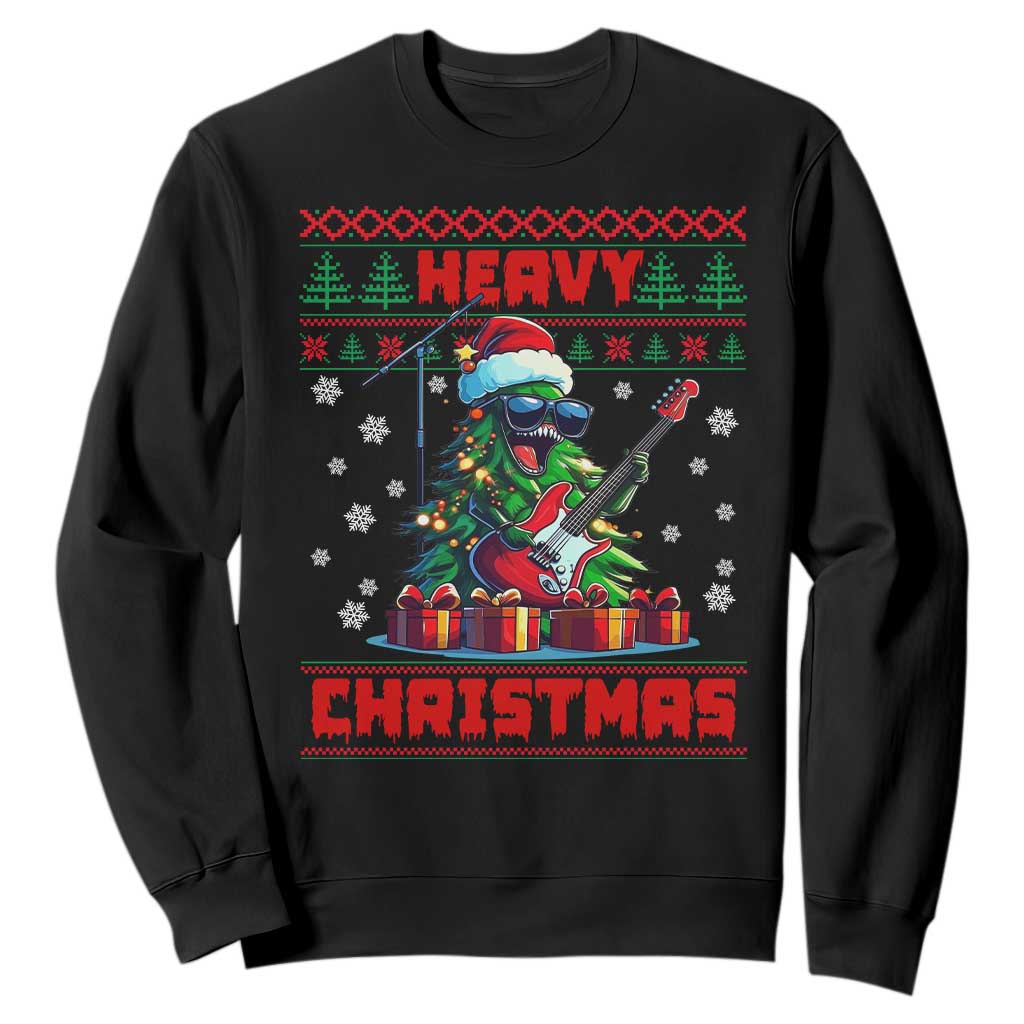 Funny Heavy Christmas Rock Band Guitarist Sweatshirt TS09 Black Print Your Wear