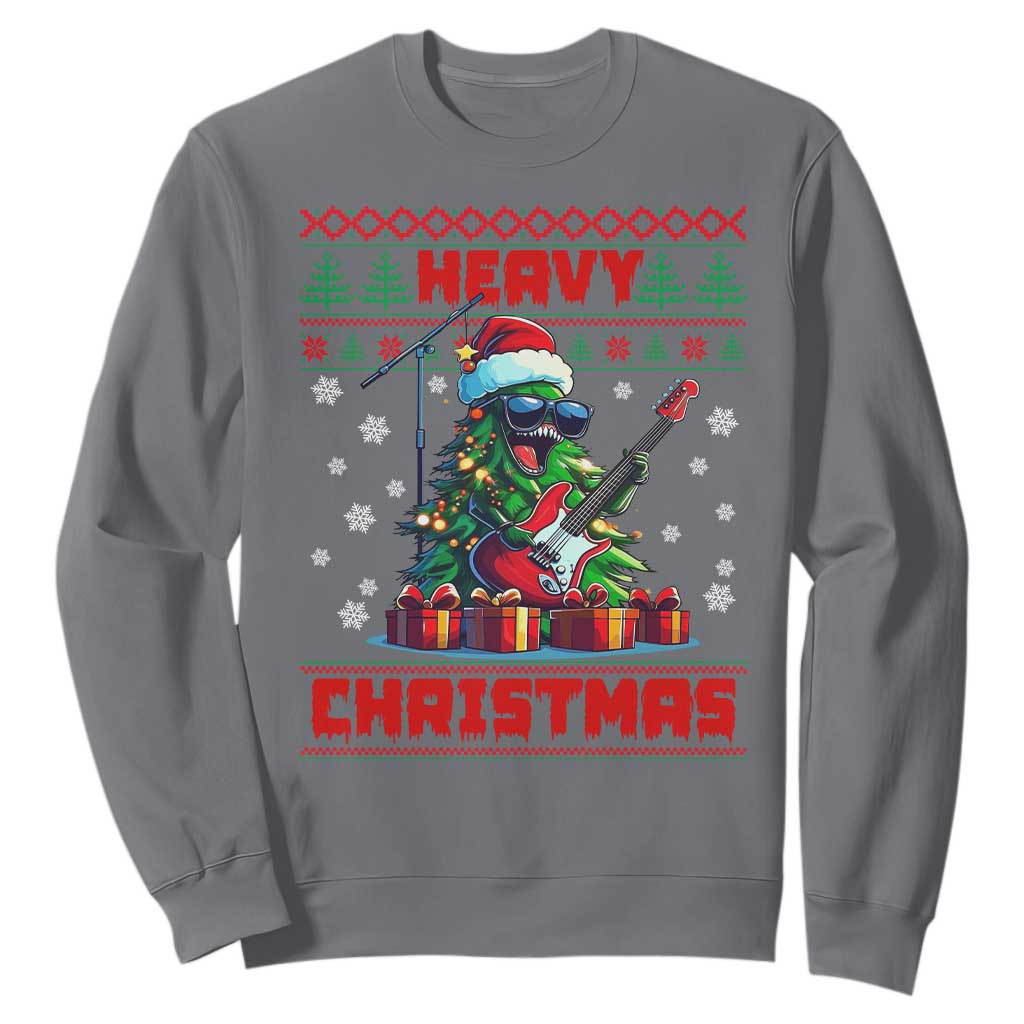 Funny Heavy Christmas Rock Band Guitarist Sweatshirt TS09 Charcoal Print Your Wear