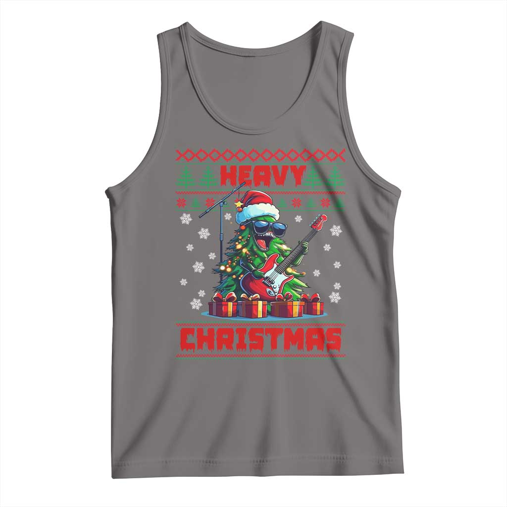 Funny Heavy Christmas Rock Band Guitarist Tank Top TS09 Deep Heather Print Your Wear