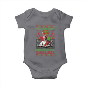 Funny Christmas Party DJ Jesus Baby Onesie We Gonna Party Like It's My Birthday TS09 Charcoal Print Your Wear