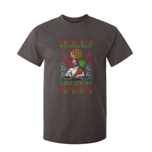 Funny Christmas Party DJ Jesus T Shirt For Kid We Gonna Party Like It's My Birthday TS09 Dark Chocolate Print Your Wear