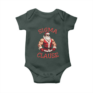 Funny Xmas Sigma Claus Baby Onesie TS09 Dark Forest Green Print Your Wear