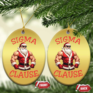 Funny Xmas Sigma Claus Christmas Ornament TS09 Oval Gold Print Your Wear