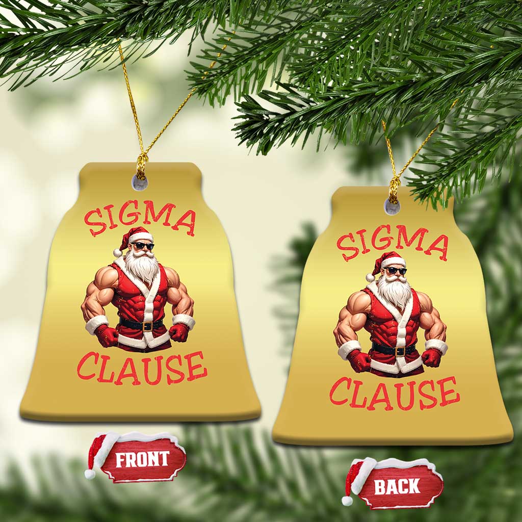 Funny Xmas Sigma Claus Christmas Ornament TS09 Bell Flake Gold Print Your Wear