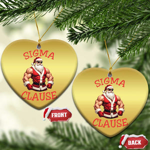 Funny Xmas Sigma Claus Christmas Ornament TS09 Heart Gold Print Your Wear