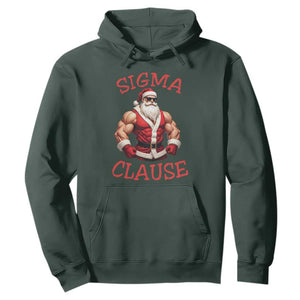 Funny Xmas Sigma Claus Hoodie TS09 Dark Forest Green Print Your Wear