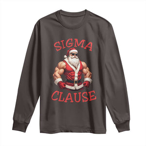 Funny Xmas Sigma Claus Long Sleeve Shirt TS09 Dark Chocolate Print Your Wear