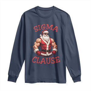 Funny Xmas Sigma Claus Long Sleeve Shirt TS09 Navy Print Your Wear