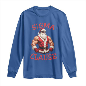 Funny Xmas Sigma Claus Long Sleeve Shirt TS09 Royal Blue Print Your Wear