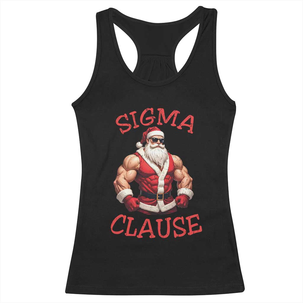 Funny Xmas Sigma Claus Racerback Tank Top TS09 Black Print Your Wear