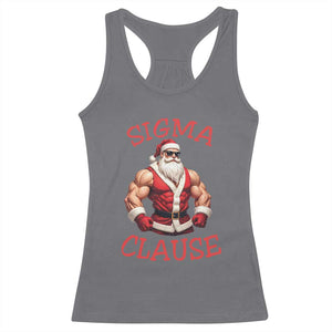 Funny Xmas Sigma Claus Racerback Tank Top TS09 Charcoal Print Your Wear