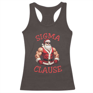 Funny Xmas Sigma Claus Racerback Tank Top TS09 Dark Chocolate Print Your Wear