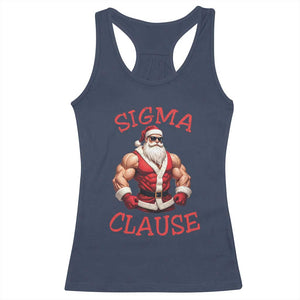 Funny Xmas Sigma Claus Racerback Tank Top TS09 Navy Print Your Wear