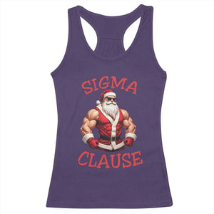 Funny Xmas Sigma Claus Racerback Tank Top TS09 Purple Print Your Wear