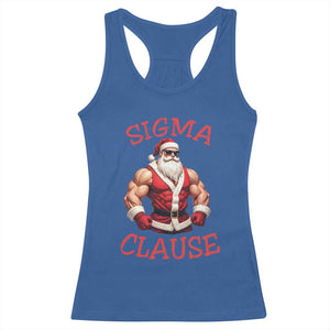 Funny Xmas Sigma Claus Racerback Tank Top TS09 Royal Blue Print Your Wear