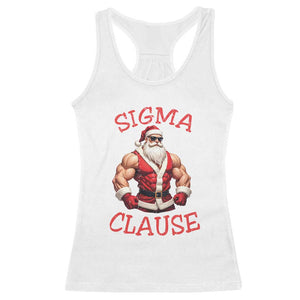 Funny Xmas Sigma Claus Racerback Tank Top TS09 White Print Your Wear