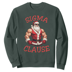 Funny Xmas Sigma Claus Sweatshirt TS09 Dark Forest Green Print Your Wear