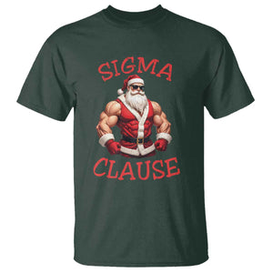 Funny Xmas Sigma Claus T Shirt TS09 Dark Forest Green Print Your Wear